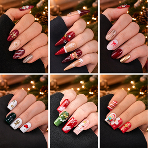 Maßgefertigte Verpackung Lange Stiletto Aufklebenägel Elegante Aufklebenägel Acryl-Nageldesign-Ideen - Product Image 4