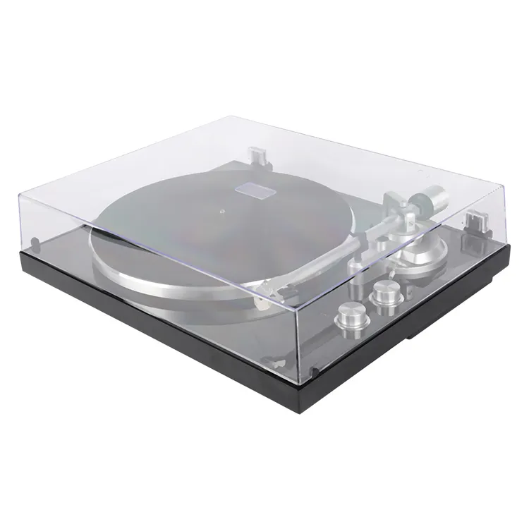 Multi Turntable Player Nostalgischer mechanischer Plattenspieler aus Holz Voll automatischer Kunststoff-Vinyl-Plattenspieler