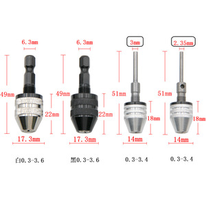 หัวจับดอกสว่านแบบไม่ใช้กุญแจ ขนาด 0.3-6.5 มม. แบบหกเหลี่ยม ยี่ห้อ Mr Drill สำหรับเครื่องเจาะ - Product Image 2