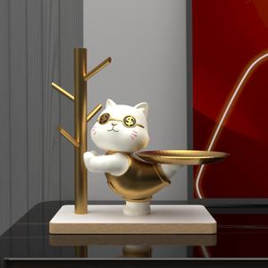 เครื่องประดับกุญแจเรซิ่นรูปแมวนำโชคสำหรับห้องนั่งเล่นหรือบ้านใหม่ของขวัญสำหรับบ้าน - Product Image 5