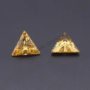 Loose Gemstone 5*5mm 5a Cz Zircon Stone Triangle Cut Gold Yellow Cubic Zirconia