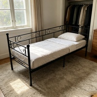 Lit superposé double en métal noir, design minimaliste moderne, durable, avec système de démontage écologique, idéal pour appartements et hôpitaux