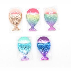 Pinceau de maquillage queue de sirène de petite taille simple dégradé BB crème fond de teint en forme de poisson brosse cheveux synthétiques outils de beauté - Product Image 5