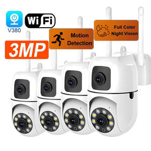 Cámara de Seguridad WiFi de Doble Lente para Exteriores de 4MP, Directo de Fábrica, Detección de Movimiento CMOS, Visión Nocturna a Todo Color, IP55 Impermeable - Product Image 1