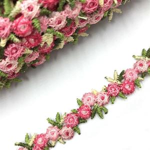 高グレード2cm環境にやさしいポリエステル刺繍レース生地水溶性フレンチスタイル装飾バーコードレース生地 - Product Image 2