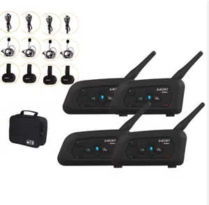 4PCS Headset Interkom Wasit V4C dengan Koper, 4 Grup Komunikasi Bluetooth Full Duplex untuk Sepak Bola, Bola Tangan, dan Olahraga Lainnya - Product Image 1