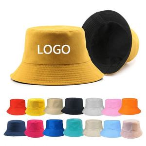หมวกบักเก็ตผ้าฝ้าย 100% พิมพ์ลายโลโก้ทั้งใบ ดีไซน์เนอร์สั่งทำพิเศษ แฟชั่นฤดูร้อนสุดหรู แบบสองด้าน - Product Image 1