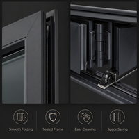 Porte pliante intérieure en plastique-acier, étanche, UPVC, double vitrage, anthracite, pour maison, appartement, balcon