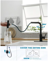 Robinet de cuisine moderne intelligent en acier inoxydable laiton anti-éclaboussures robinet d'évier d'eau chaude et froide robinet de dessin de pluie transfrontalier