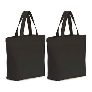 Wholesale High Quality Washable Grocery <b>Black</b> Canvas Tote <b>Bag</b> with logo - Product Image 4