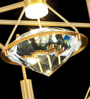 Lámpara colgante de techo de araña de cristal en forma de diamante moderna personalizable para escalera, dormitorio, mesa de comedor