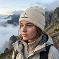 Bonnet en tricot côtelé brodé pour l'hiver, idéal pour la randonnée, le ski, le cyclisme et les activités de plein air