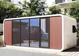 Casa de cabina prefabricada de lujo moderna <span class=keywords><strong>para</strong></span> uso en hoteles Diseño de cápsula espacial ecológico Material de acero <span class=keywords><strong>para</strong></span> uso en oficina Piscina - Product Image 2