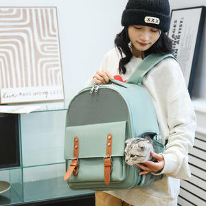 Mochila OEM directa de fábrica para gatos, bolsa de tela Oxford transpirable portátil a la moda para mascotas, botón plegable resistente a los arañazos, venta al por mayor - Product Image 4