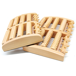 筋膜木製フットローラーマッサージャーボディフットリラックスストレスリリーフウッドフィートマッサージャーローラー - Product Image 1
