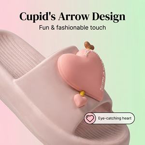 Zapatillas de baño deportivas para mujer, con diseño de flecha de Cupido, material EVA, antideslizantes, acolchadas, transpirables e impermeables, para interiores y exteriores - Product Image 2