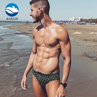 Maillot de bain imprimé Sublimation pour homme, culotte de bain personnalisable, couleur unie, Speedos
