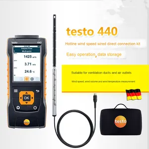 เครื่องวัดความเร็วลมแบบเชื่อมต่อโดยตรง Testo440 แบบใช้ลวดร้อน สำหรับการวัดปริมาณอากาศและอุณหภูมิ - Product Image 1