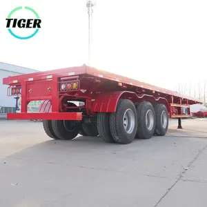 ZW Group 30-80 Tons Flatbed 20ft 40ft 45ft Container Semi truck trailer Flatbed Semi trailer