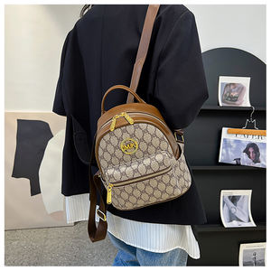 กระเป๋าเป้สะพายหลังขนาดเล็กสำหรับผู้หญิง รุ่นใหม่ปี 2025 แฟชั่นลายเรขาคณิต วัสดุ PU ซิปปิด  โครงสร้างโพลีเอสเตอร์  หูหิ้วนุ่ม สายสะพายไหล่  แบบลำลอง - Product Image 5