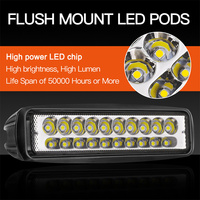 Barre lumineuse LED compacte de 6,3 pouces, 2 pièces, 80W, faisceau de lumière blanche, super fine, à une seule rangée, 12V, pour voitures et camions