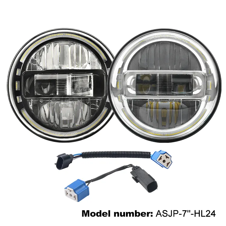 7" Inch King Kong Led Round Headlight Headlamps Daytime Running Light DRL Hi-Lo for Jeep Wrangler Thar Royal Enfield Bullet