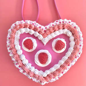 حقيبة يد جديدة على شكل كعكة صغيرة من الجلد الصناعي بتصميم قلب، حقيبة كعكة لطيفة للأطفال - Product Image 5