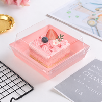 Boîtes à dessert personnalisées avec logo, emballage recyclable pour pâtisseries, avec poignée, couvercle en papier transparent, boîtes à biscuits pour desserts