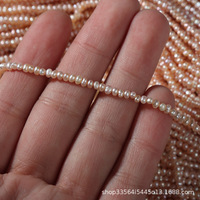 Perles d'eau douce naturelles blanches rondes de 3-3,5 mm en gros, perles en vrac à trou pour bijoux DIY, perles d'eau douce roses fraîches en vrac