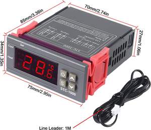 Controlador de Temperatura Digital STC-1000 10A DC 12V, Interruptor de Control de Termostato, 2 Salidas de Relé y Sonda de Temperatura Digital NTC - Product Image 4