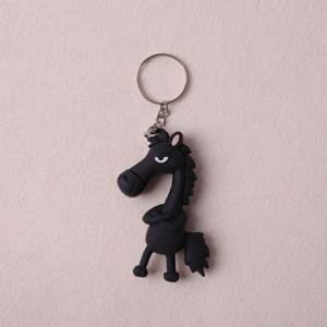 2026 Horse Keychain Bag Charm 3d Horse Shaped Keychain Ornament Lucky <b>Mascot</b> Cool Black Horse PVC Doll - Product Image 1