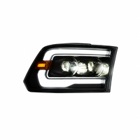 Kit de phares LED à trois lentilles pour Dodge RAM 09-18, avec bande argentée DRL et clignotant ambre, fabrication Nafu