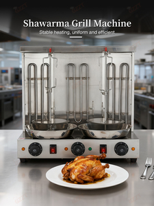 <span class=keywords><strong>Parrilla</strong></span> <span class=keywords><strong>Eléctrica</strong></span> Comercial de Acero Inoxidable para Shawarma con 3 Tubos de Calentamiento y 2 Ejes Giratorios Automáticos, Máquina para Asar Barbacoa Turca - Product Image 5