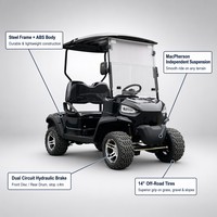 Voiturette de golf tout-terrain à moteur essence 4 temps 300 cm³ refroidi par eau avec pneus tout-terrain et propulsion arrière pour parcours de golf et complexe hôtelier