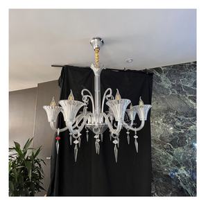 Lustre de salon moderne français Mille Luminaire en verre à hauteur réglable à LED pour le salon Hôtel-Nightes Kichron - Product Image 1