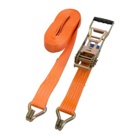 VINEET Elite 500daN STF - Sistema de amarre de carga con trinquete de 2 pulgadas y 5T, gancho doble J de poliéster y mango ergonómico largo
