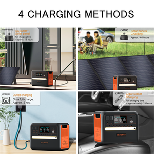 สถานีพลังงานแสงอาทิตย์แบบพกพา TALLPOWER 2400W 220V แบตเตอรี่ลิเธียมไอออน พร้อมช่องเสียบในรถยนต์และไฟฉาย - Product Image 4