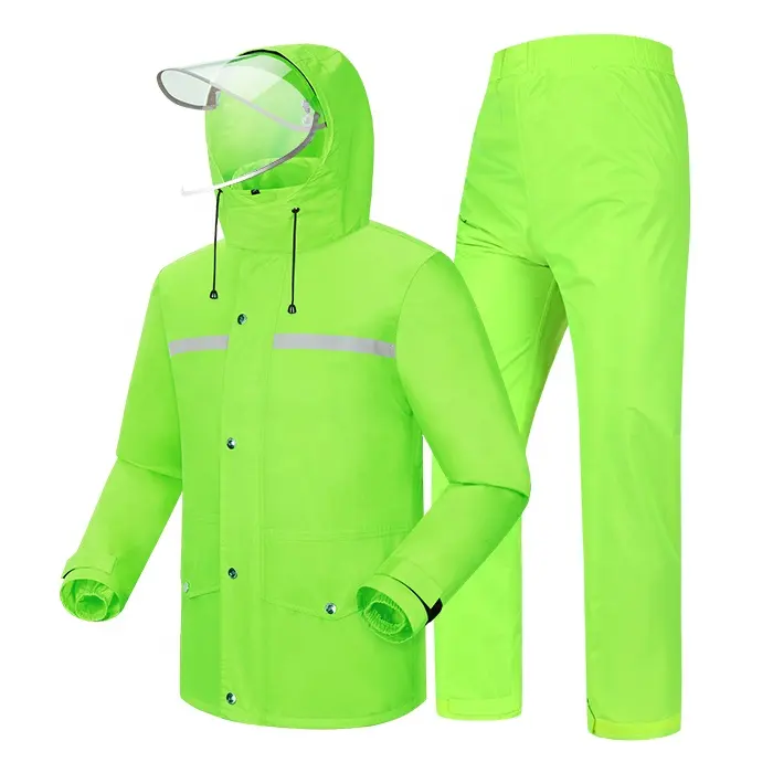 Tianwang Hi Vis Reflective Rain Suit for Adults Unisex Rain Jacket and Pants Suit Waterproof Men's Motorcycle Rain Gear
