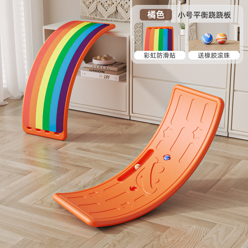 orange planet medium balance board-2 ball rainbow pad