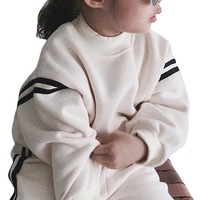 Vêtements d'hiver pour bébé personnalisés, ensemble sportif décontracté en deux pièces pour enfants, sweat-shirt en polaire et pantalon pour garçons et filles