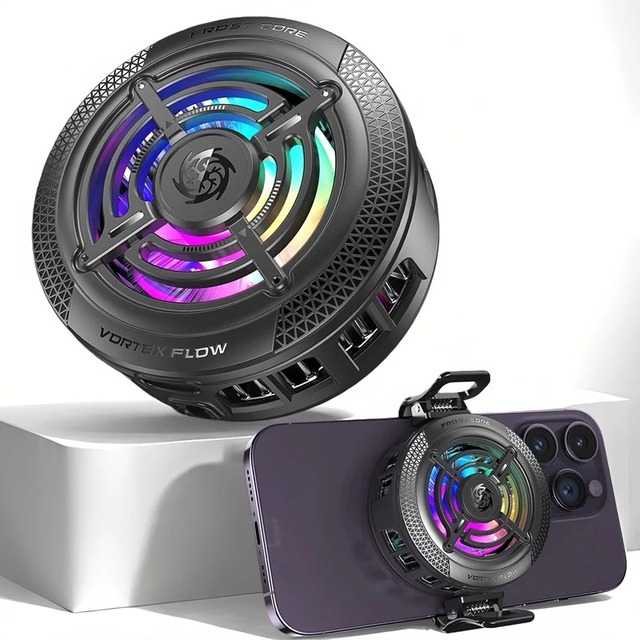2IN1 Universal Portable Magnetic Clip Semiconductor Phone Cooler RGB Ambient Light for 17 for S25 for Mainland China