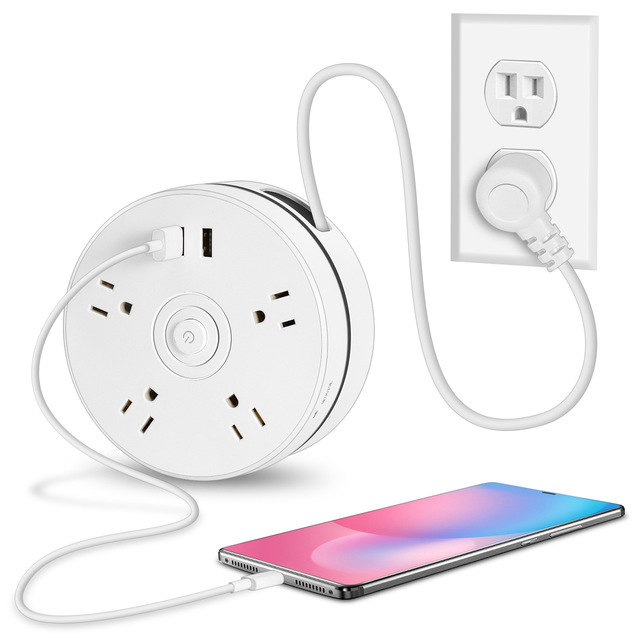 High Quality 100-250V High Current Fast Charging 6 in 1 Power Strip Surge Protector With USB