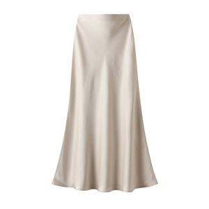 Jupe longue sirène colorée en satin d'acétate taille haute et coupe trapèze pour femme, idéale pour la vente en gros – Collection été - Product Image 1