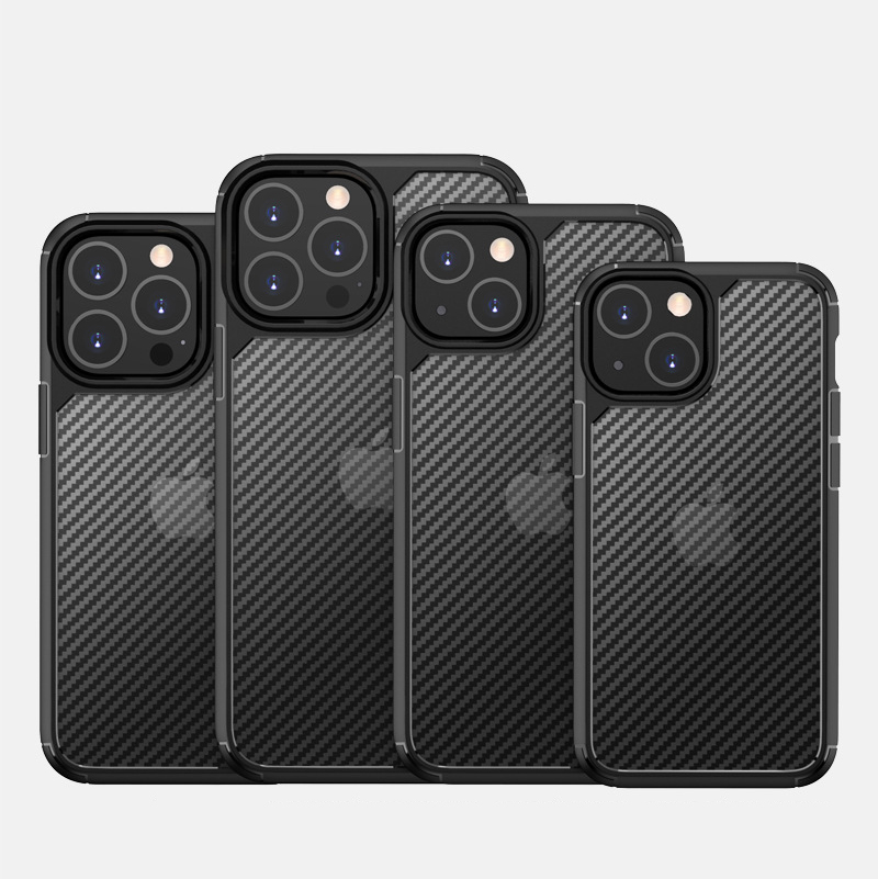 Defender Designed for iPhone 13 Pro Case  Carbon Fiber Grain Translucent Shockproof Protective Phone Case For iPhone 13 Pro
