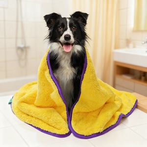 Toalla de Microfibra para Perros, Secado Rápido, Toalla de Baño para Mascotas, Absorbe el Agua Rápidamente, Bata de Baño para Perros y Gatos - Product Image 1