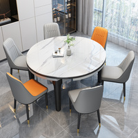 Combinaison Table et Chaises de Salle à Manger Moderne, Design Rétractable pour Usage Domestique, Ferme, Appartement, Hôtel - Matériaux Divers
