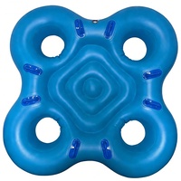 Tube gonflable trèfle à quatre feuilles en PVC bleu pour 4 personnes, design tendance, pour parc aquatique