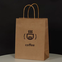 Sac cadeau en papier kraft épaissi écologique en gros avec poignées renforcées en sangle de coton, sac de shopping personnalisable pour marque, en vrac