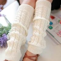 Guêtres tricotées personnalisées OEM pour femmes, hauteur genou, couleur unie, épaisseur moyenne, en polyester/coton, pour bottes d'hiver, taille unique