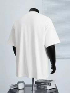 เสื้อยืดคอกลมแขนสั้นผ้าฝ้าย 100% พิมพ์โลโก้ได้ตามสั่ง แห้งเร็ว ระบายอากาศดี เป็นมิตรกับสิ่งแวดล้อม ทรงหลวม สไตล์ลำลอง ดีไซน์ทันสมัย - Product Image 4